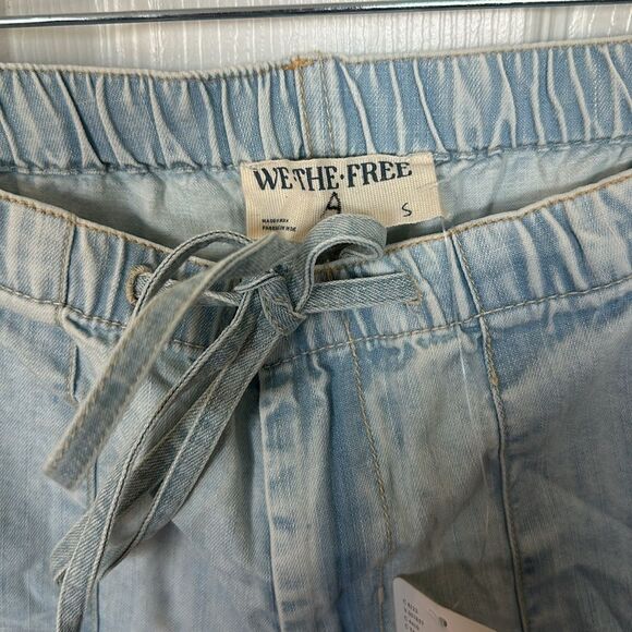 We the Free Low Rise Light Blue Trousers Joggers Pants Ankle Tie Women's S NWT - Picture 5 of 6